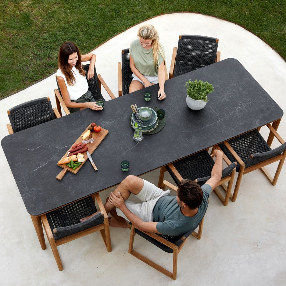 ASPECT Large Outdoor Dining Table - Teak & Ceramic - Image 7
