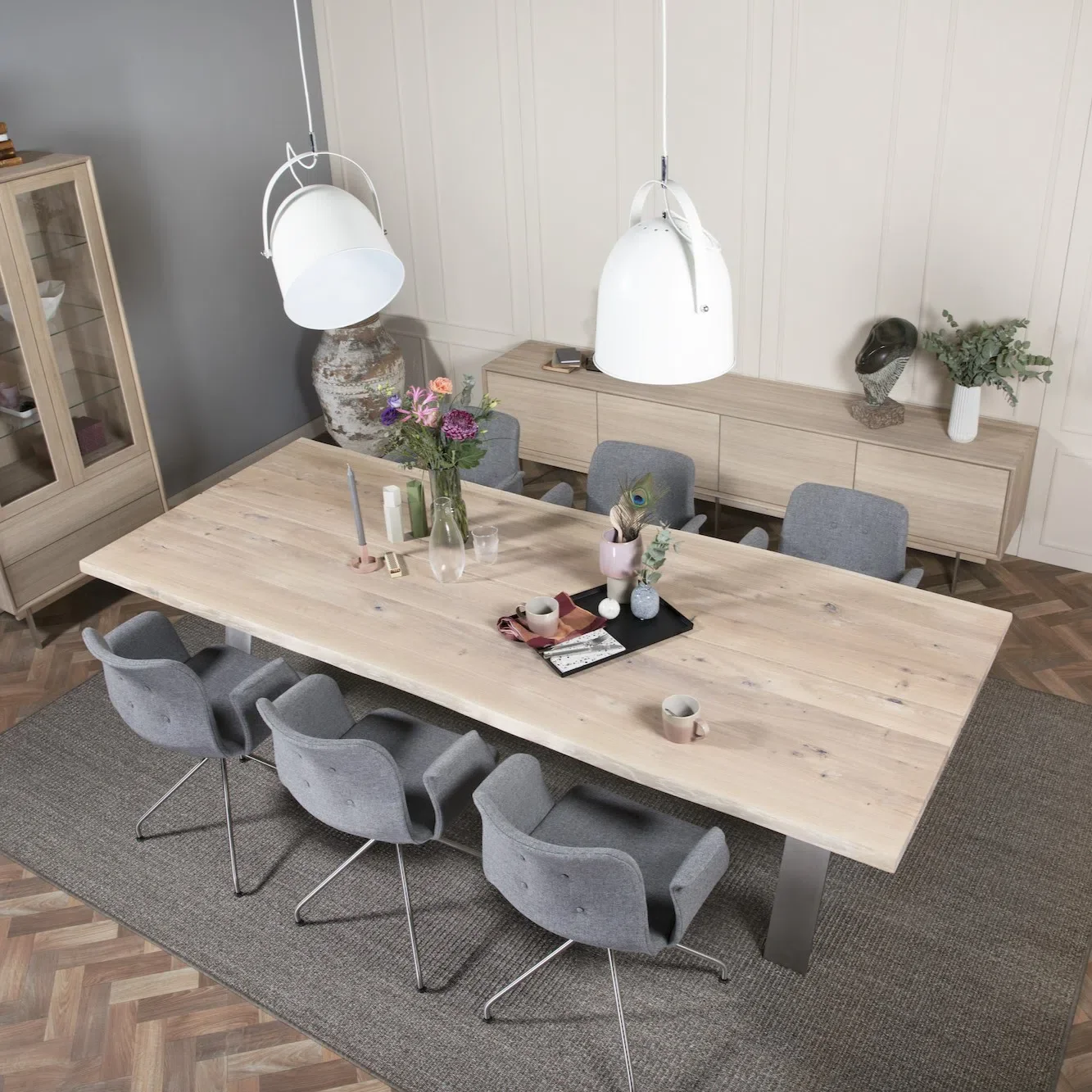 ELEGANT Solid Wood Dining Tables with Steel Buck legs - Image 4