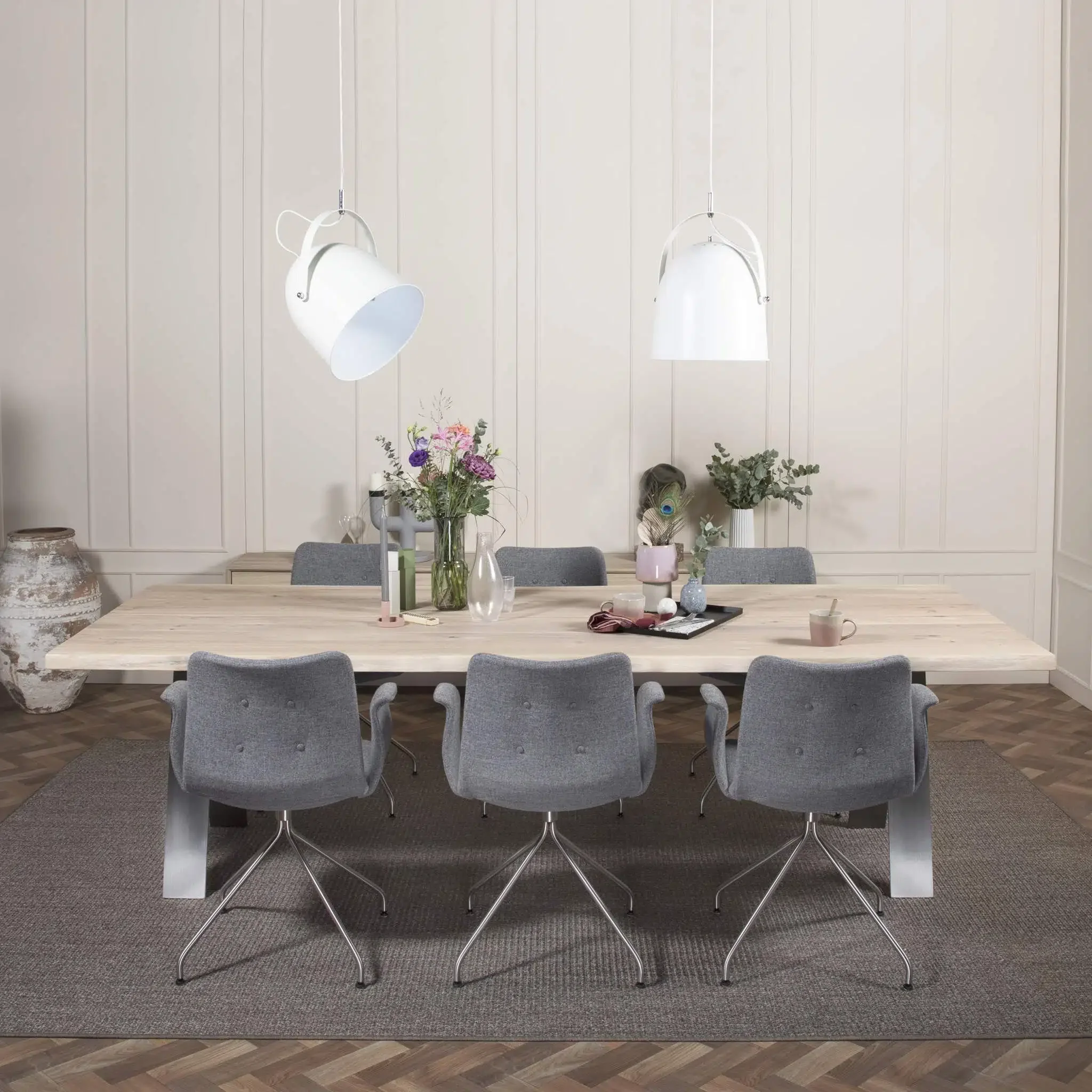 ELEGANT Solid Wood Dining Tables with Steel Buck legs - Image 5