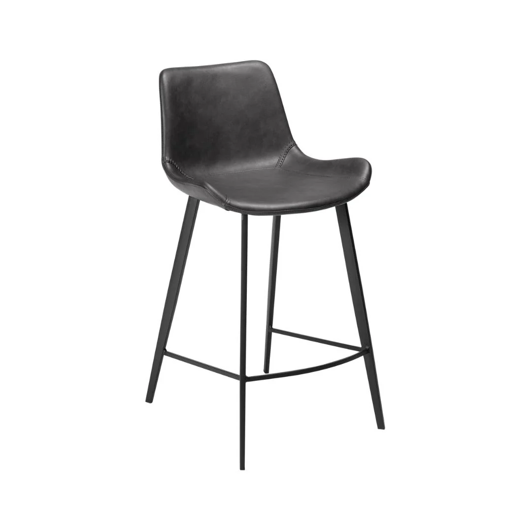 HYPE Counter Stool - Art. Leather / Fabric, Black Metal Legs - Image 7