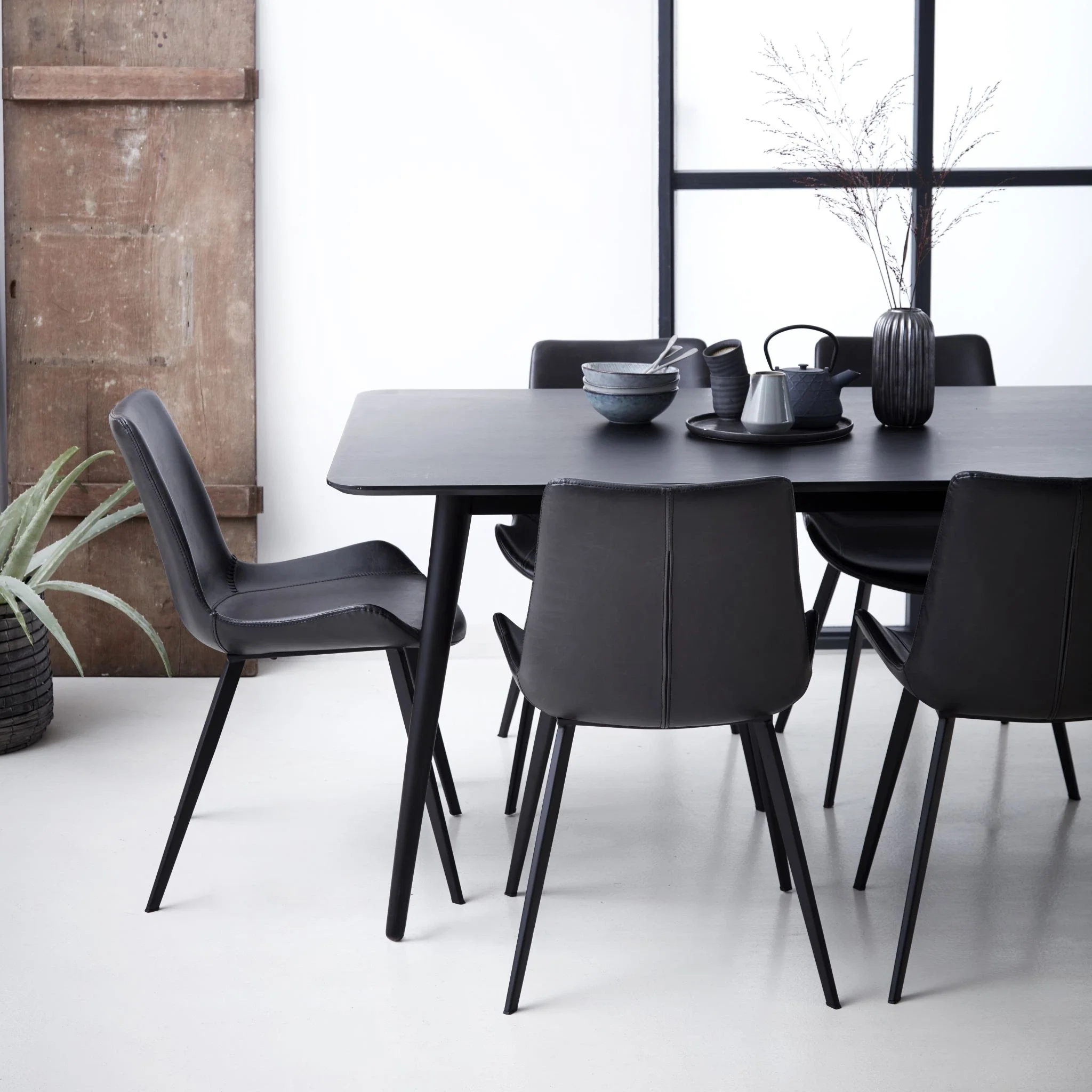 HYPE Dining Chair - Art. Leather, Black Metal Legs - Image 4