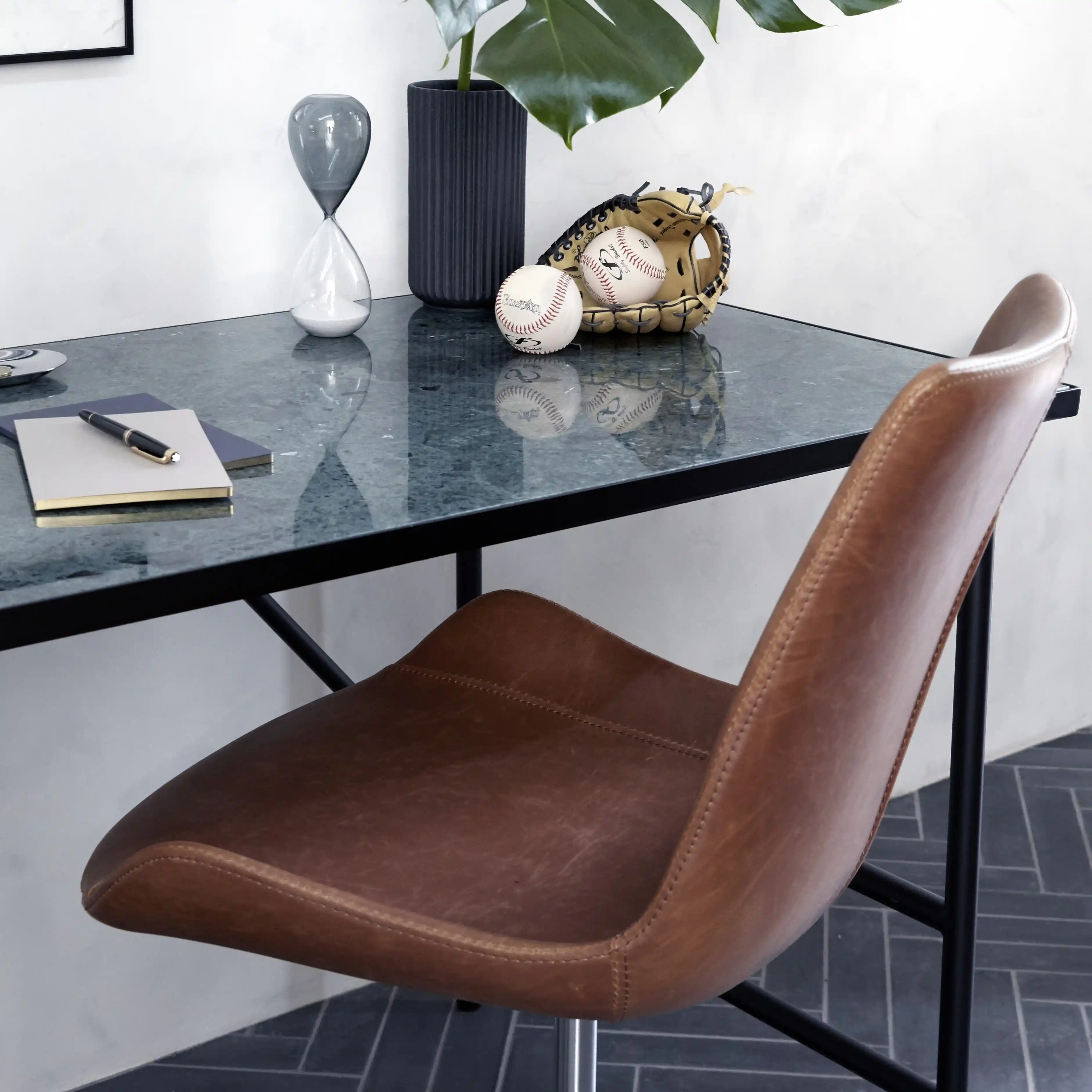 HYPE Office Chair - Art. Leather, Black Metal Legs - Image 5